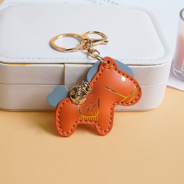 DIY Horse Keychain Craft Kit | Beginner-Friendly Handmade PU Leather Keychain Set | 8-Min Easy Sewing Gift Kit