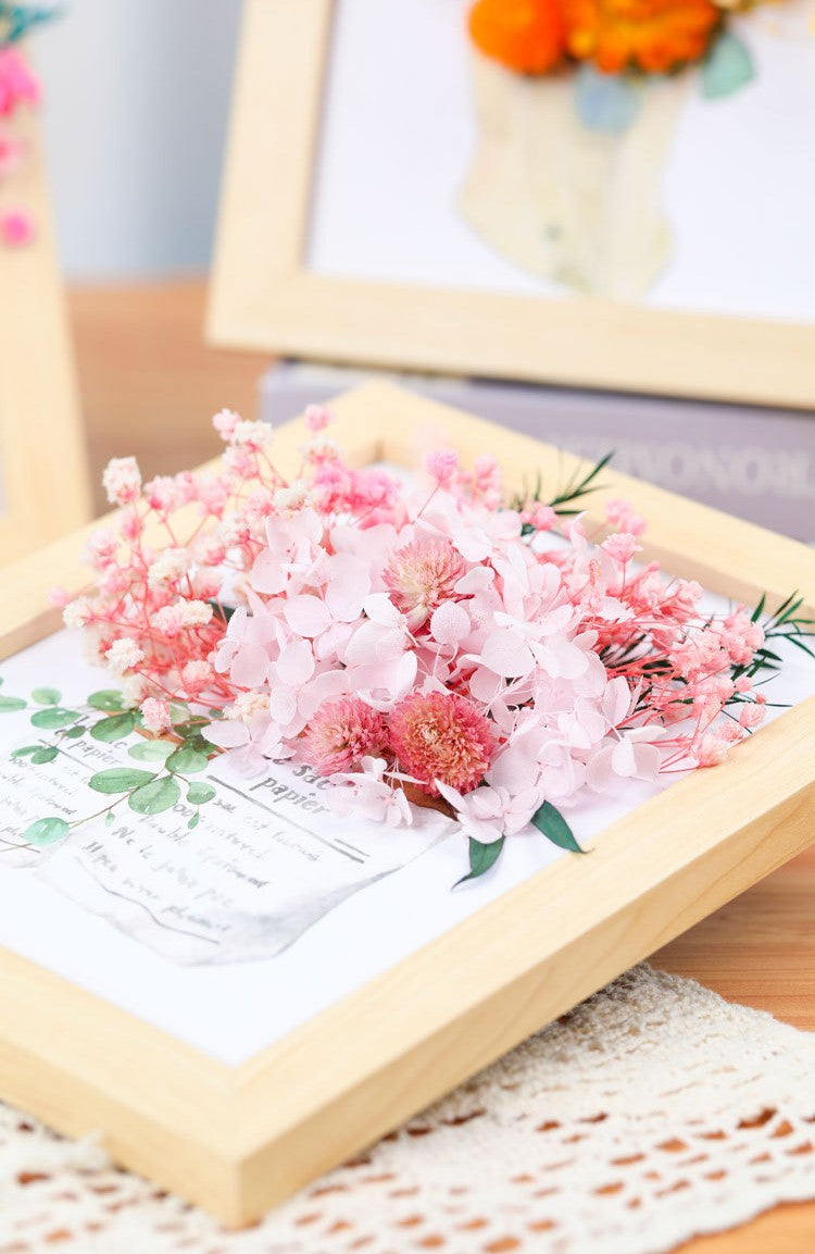 DIY Dried Flower Photo Frame Kit | Natural Preserved Flower Craft Set with Wooden Frame | Handmade Home Decor & Gift for Mother’s Day