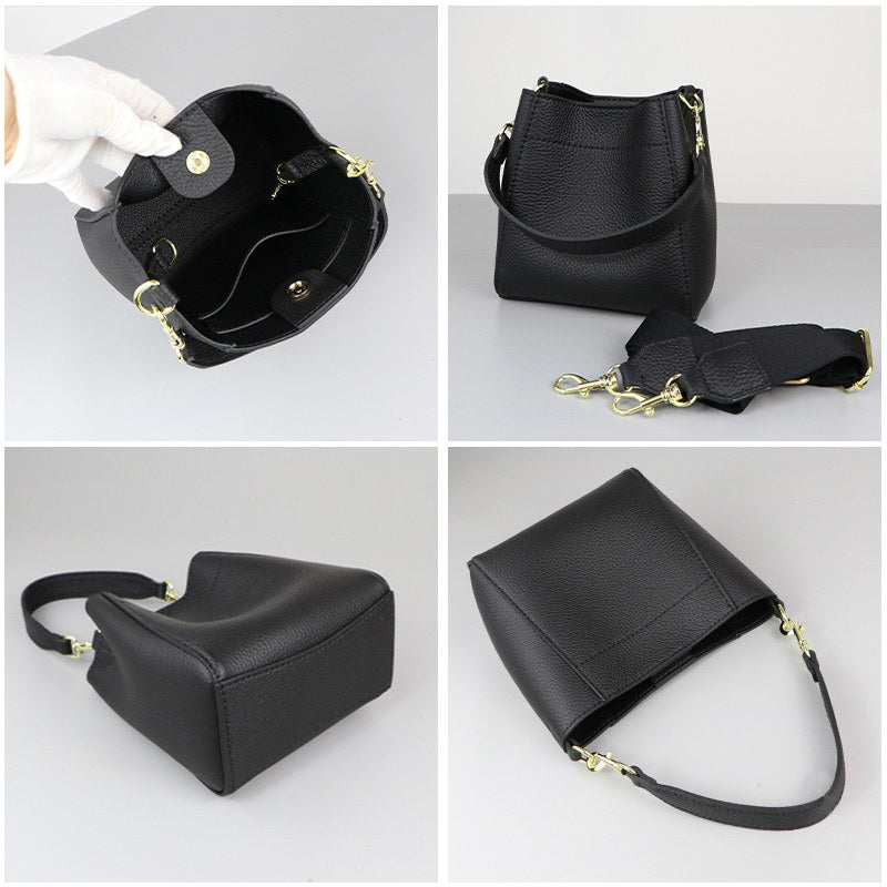 DIY Woven Leather Bucket Bag Kit – Full-Grain Leather Shoulder & Crossbody Bag Making Kit