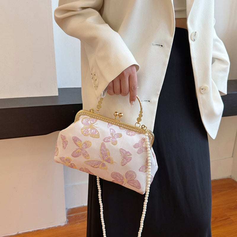 DIY Embroidered Crossbody Bag Kit for Beginners – Pre-Cut Sewing Craft Set with Video Tutorial, Handmade Floral Shoulder Bag DIY Kit