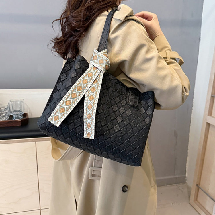 DIY PU Leather Tote Bag Kit for Beginners – Handmade Shoulder Handbag Sewing Kit with Pre-Cut Materials & Video Tutorial