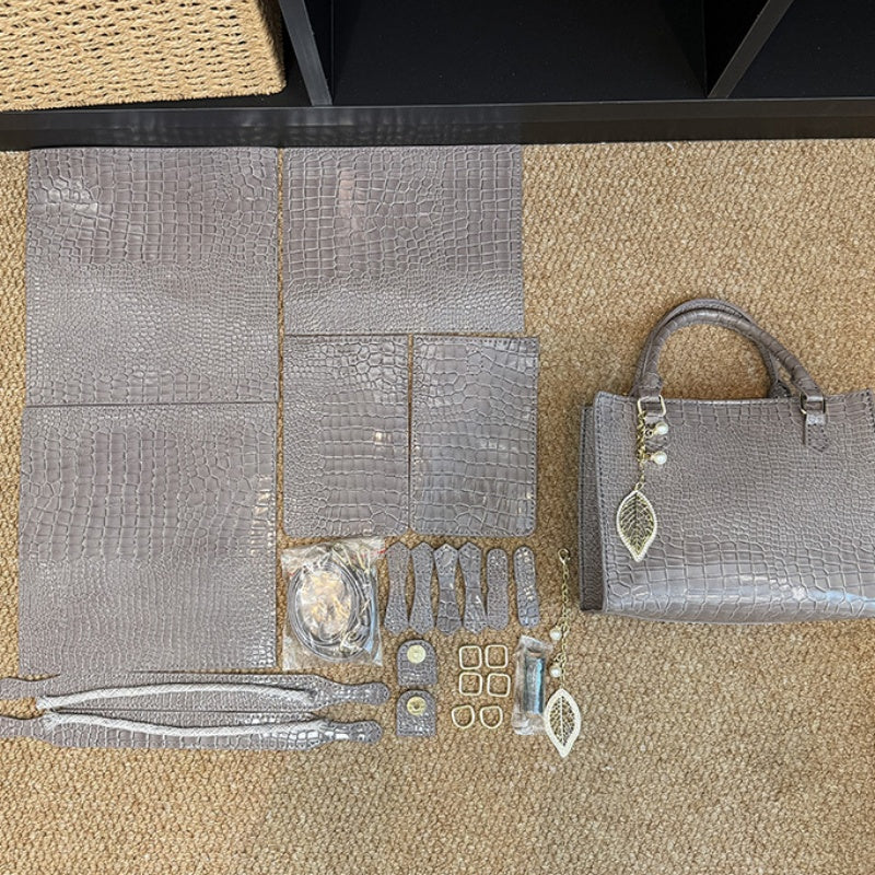 DIY PU Leather Handbag Kit | Handmade Crossbody Shoulder Tote Bag Craft Set for Beginners