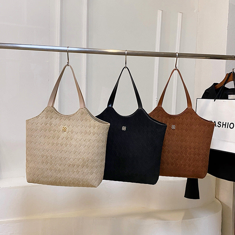 DIY Suede Tote Bag Sewing Kit for Beginners – Handmade Shoulder Handbag Craft Kit with Pre-Cut Leather & Video Tutorial