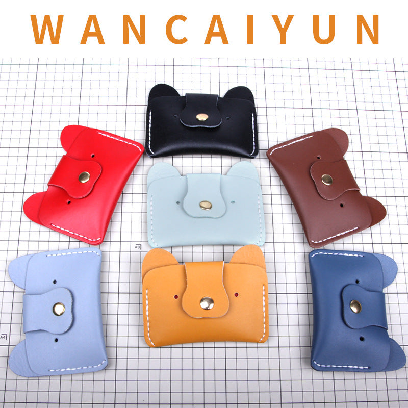 DIY Leather Card Holder Kit for Beginners – Handmade Card Wallet Craft Kit with Video Tutorial & Complete Sewing Set