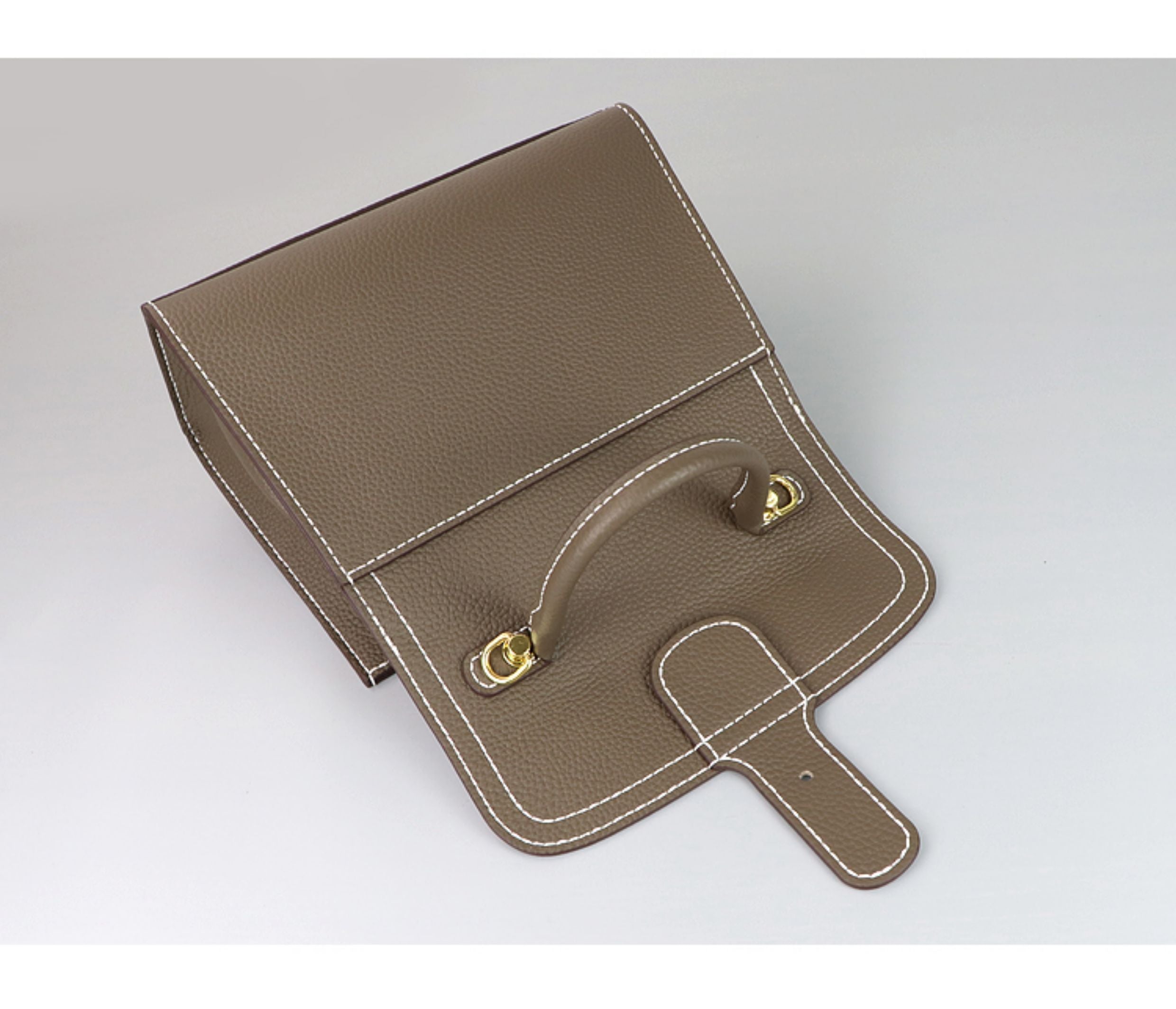 DIY Leather Handbag Kit – Handmade Genuine Leather Shoulder Tote Bag Craft Set for Beginners