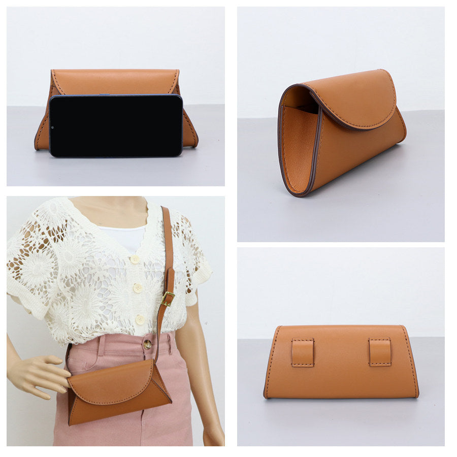 DIY Vintage Leather Fanny Pack Kit for Beginners, Handmade Genuine Cowhide Mini Waist Bag Making Kit, Creative Sewing Craft Gift