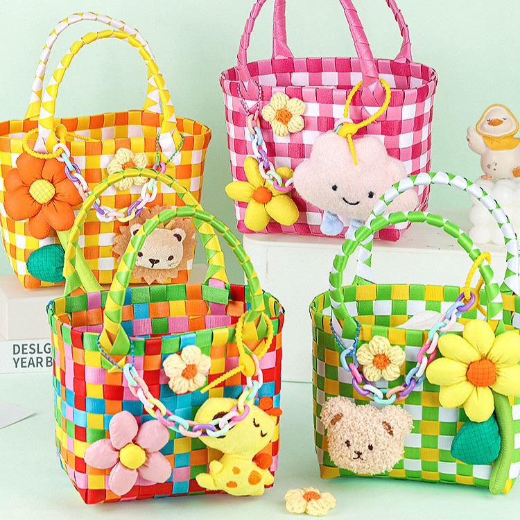 DIY Colorful Woven Tote Bag Kit for Mother’s Day | Handmade Handbag Craft Set with Pre-Cut Materials & Video Tutorial | Beginner Friendly Gift Bag