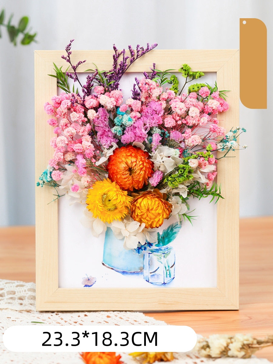 DIY Dried Flower Photo Frame Kit | Natural Preserved Flower Craft Set with Wooden Frame | Handmade Home Decor & Gift for Mother’s Day