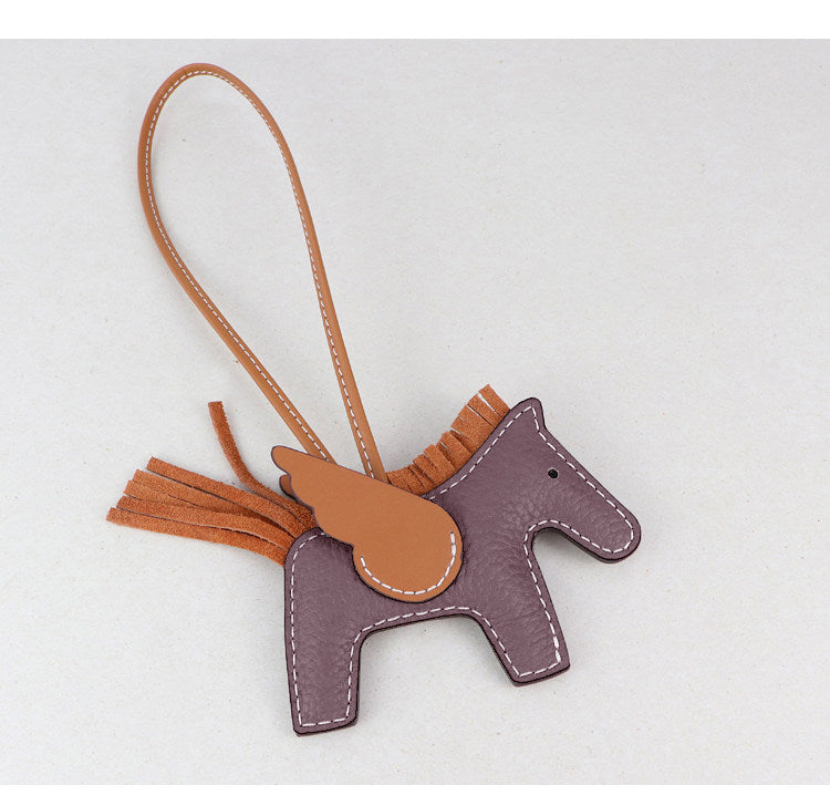 DIY Leather Angel Horse Charm Kit – Handmade Pony Keychain Bag Charm Craft Set for Beginners