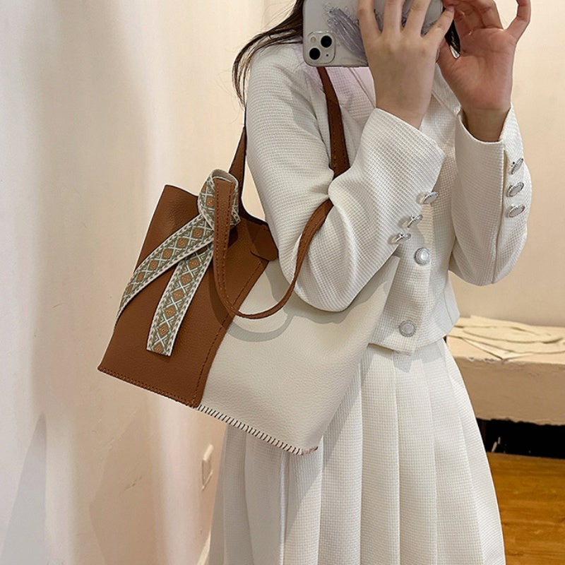 DIY Handmade PU Leather Tote Bag Kit – Beginner-Friendly Craft Set with Pre-Cut Materials & Video Tutorial | Large Capacity Shoulder & Hand Carry Bag