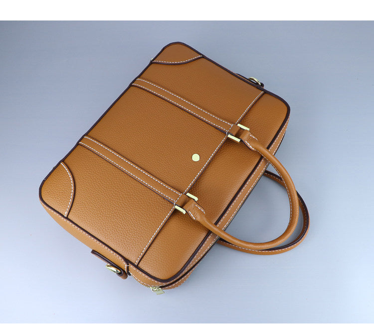 DIY Men's Full-Grain Leather Tote Bag Kit – Handmade Leather Shoulder & Crossbody Bag
