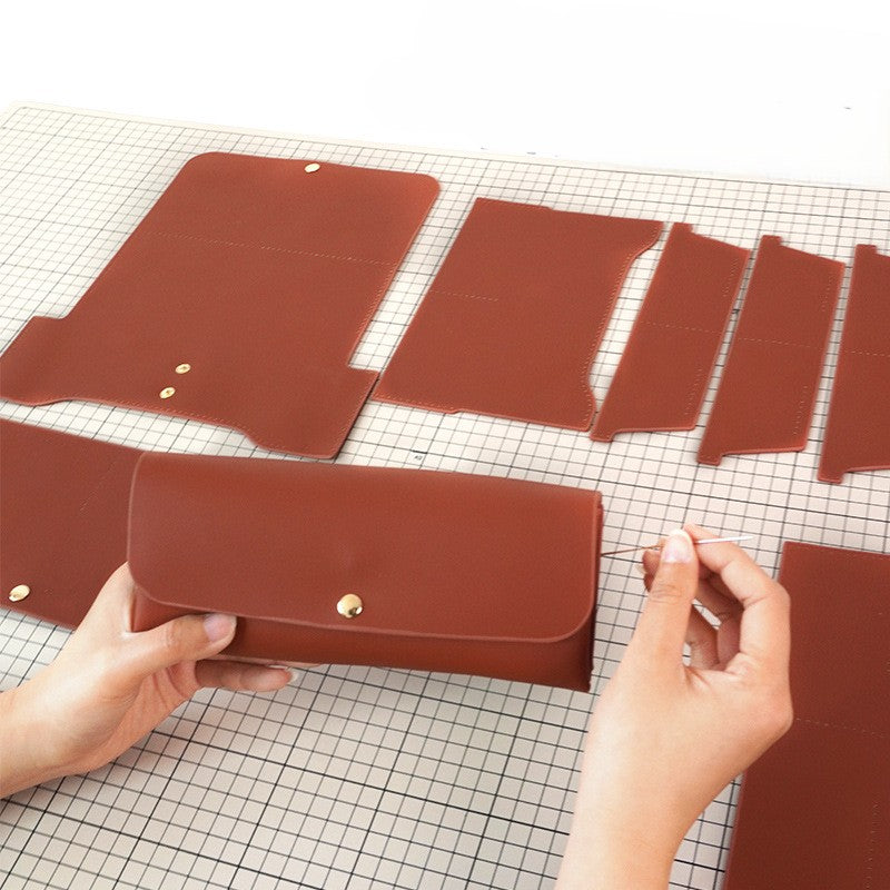 DIY Genuine Leather Long Card Holder Wallet Kit – Handmade Bifold Card Wallet Craft Kit for Beginners with Video Tutorial