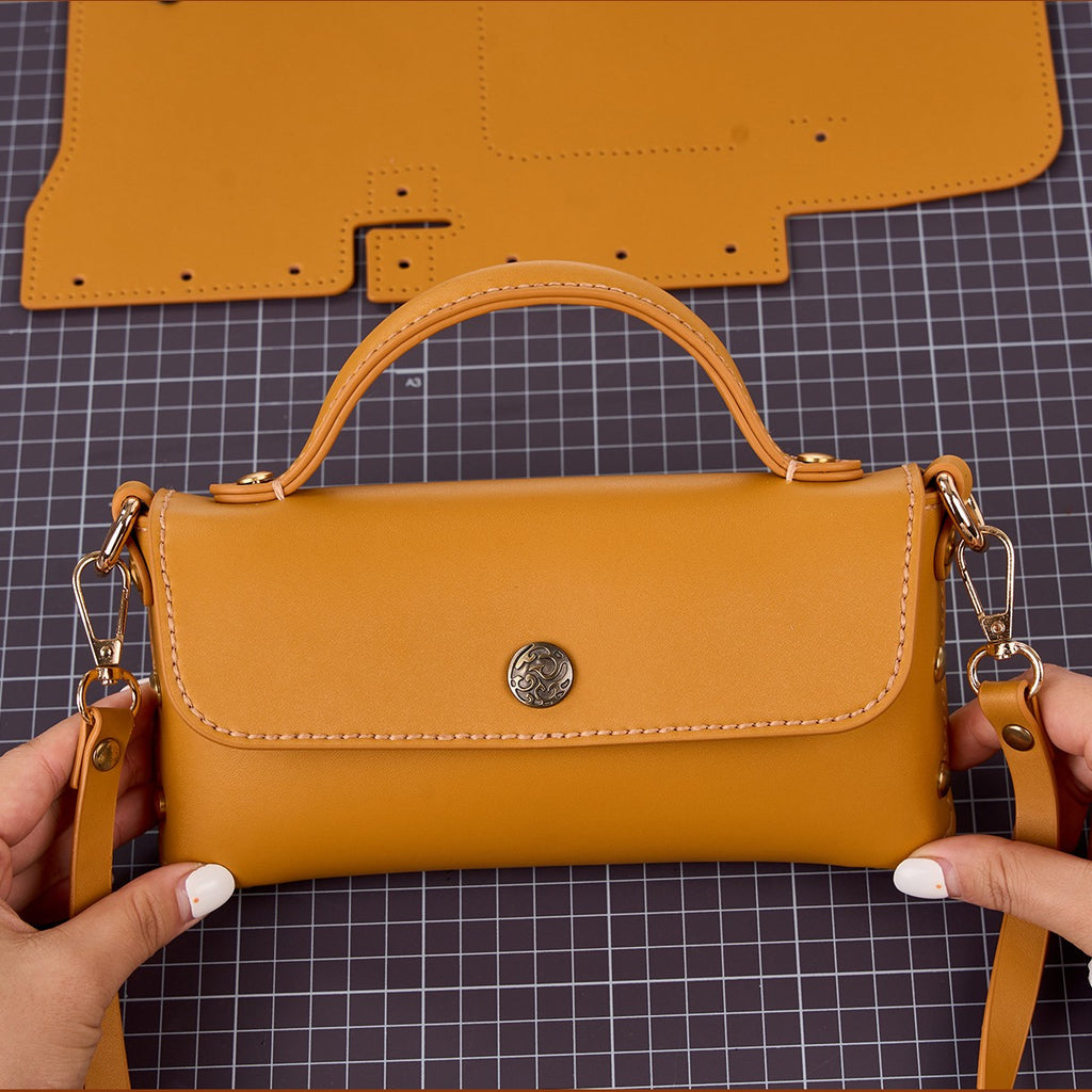 DIY PU Leather Handbag Kit | Beginner-Friendly Crossbody & Handheld Craft Set with Video Tutorial