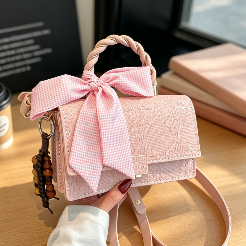 DIY Leather Handbag Kit for Beginners – Handmade PU Shoulder Bag Sewing Kit with Video Tutorial, Craft Gift Set