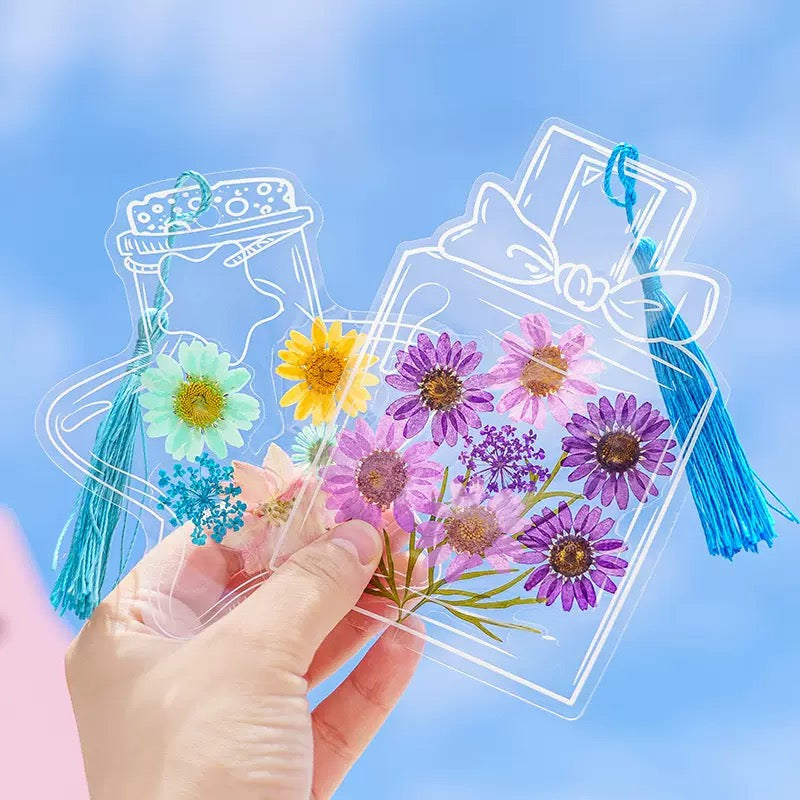 DIY Pressed Flower Bookmark Kit | Transparent Floral Bookmark Craft Set | Handmade Botanical Keepsake & Creative Gift