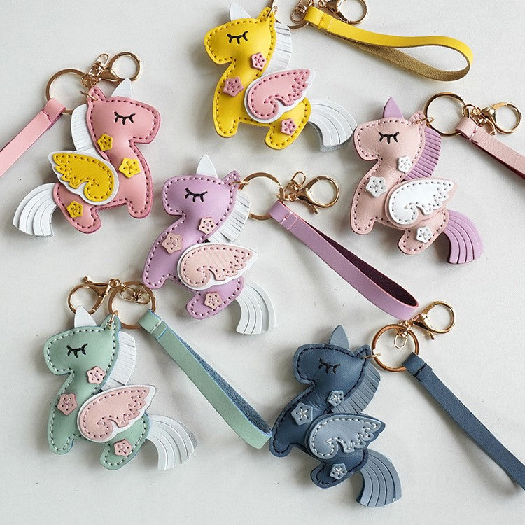 DIY Leather Unicorn Keychain Kit – Handmade Cute Unicorn Charm Craft Set with Video Tutorial