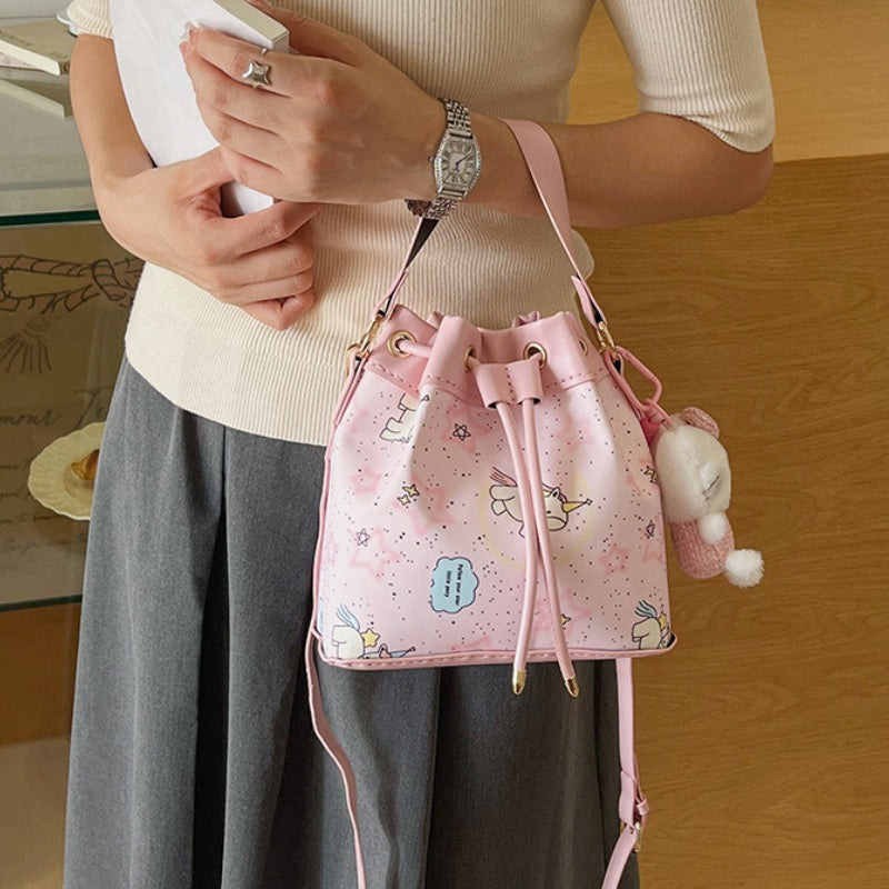 DIY Drawstring Bucket Bag Kit for Beginners – Cute PU Leather Crossbody Purse Making Set with Video Tutorial