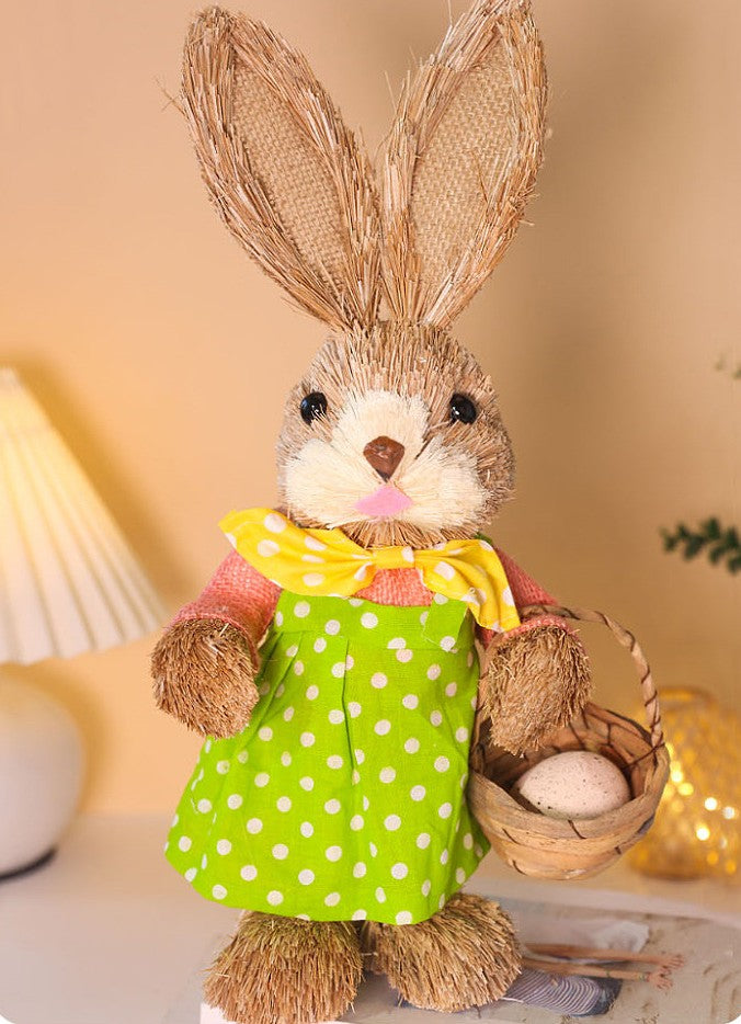 DIY Straw Bunny Craft Kit | Handmade Woven Rabbit Family Set | Spring Easter Home Decor & Mother’s Day Creative Gift