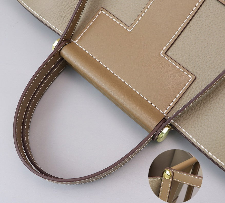 DIY Leather Shoulder Bag Kit – Beginner Large Top-Grain Cowhide Handbag