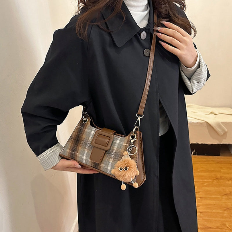 DIY PU Leather & Wool Felt Tote Bag Kit for Beginners – Pre-Cut Sewing Handbag Kit with Video Tutorial, Crossbody Shoulder Bag Craft Set