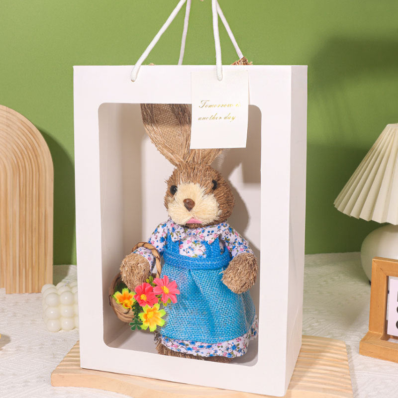 DIY Straw Bunny Craft Kit | Handmade Woven Rabbit Family Set | Spring Easter Home Decor & Mother’s Day Creative Gift