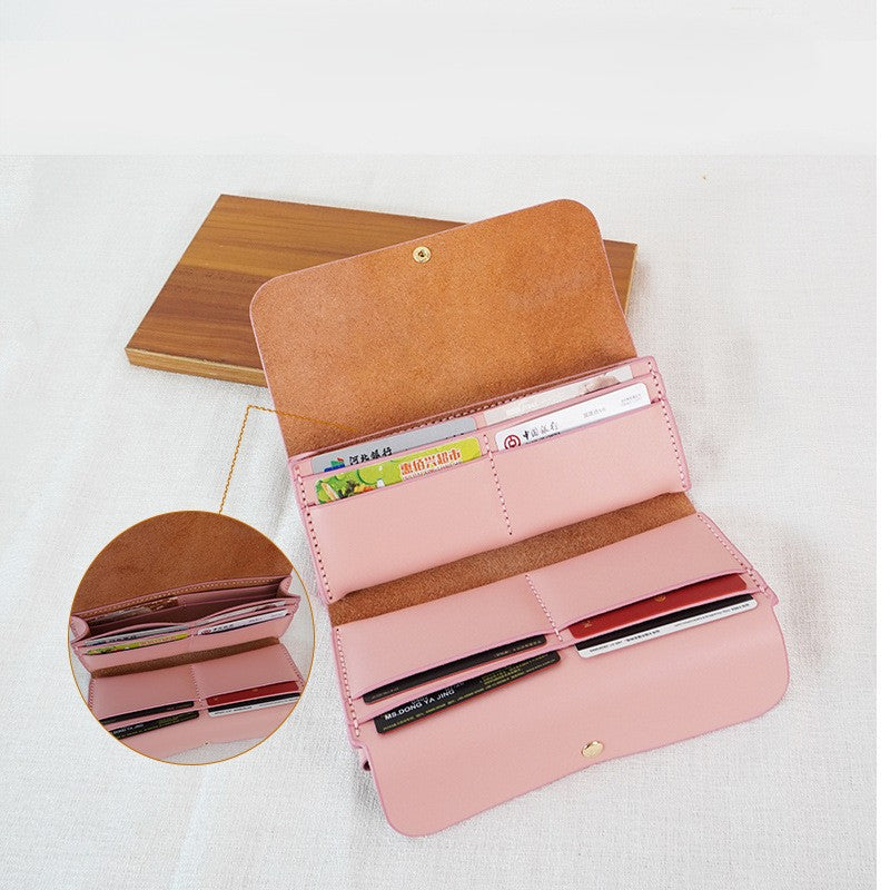 DIY Genuine Leather Long Card Holder Wallet Kit – Handmade Bifold Card Wallet Craft Kit for Beginners with Video Tutorial