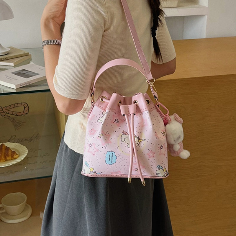 DIY Drawstring Bucket Bag Kit for Beginners – Cute PU Leather Crossbody Purse Making Set with Video Tutorial