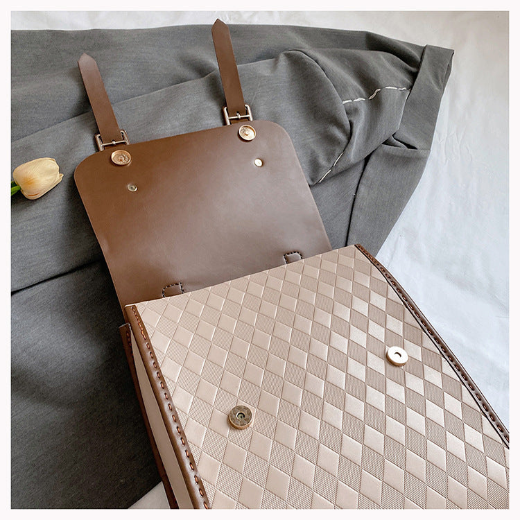 DIY PU Leather Tote Bag Kit for Beginners – Pre-Cut Hand Sewing Handbag with Video Tutorial, White/Khaki/Black