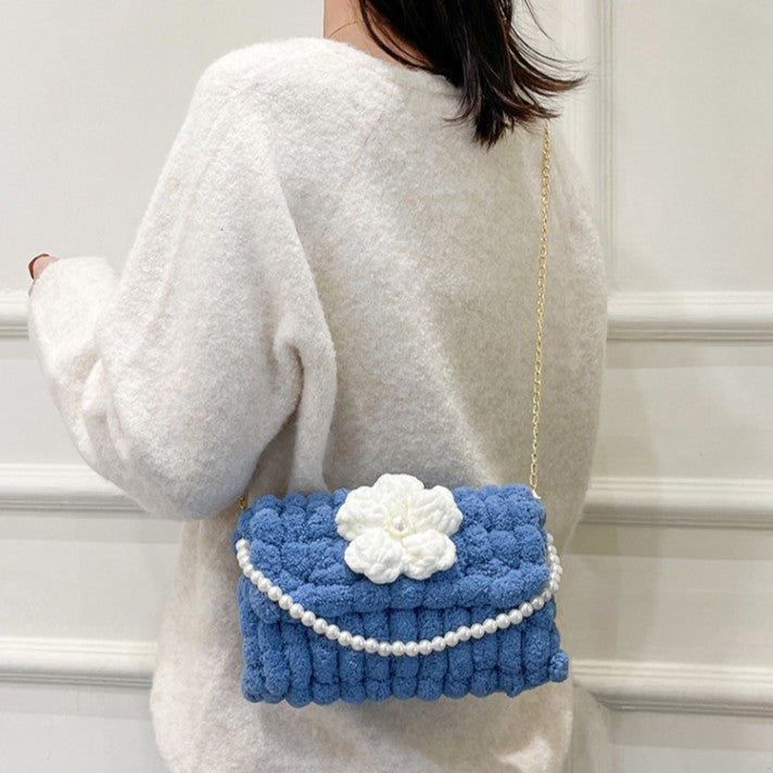 DIY Crochet Shoulder Bag Kit for Beginners – Handmade Yarn Crossbody Purse with Video Tutorial