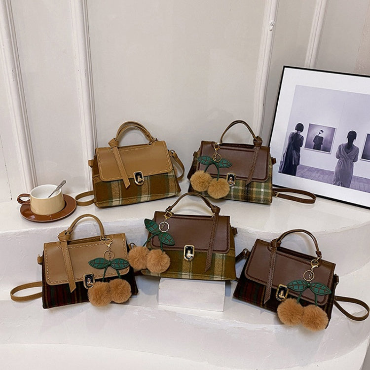 DIY Plaid Leather Tote Bag Kit – Beginner-Friendly 8-Minute Handmade Craft Set | Pre-Cut PU & Wool Fabric | Crossbody/Shoulder/Handheld Bag Gift Set
