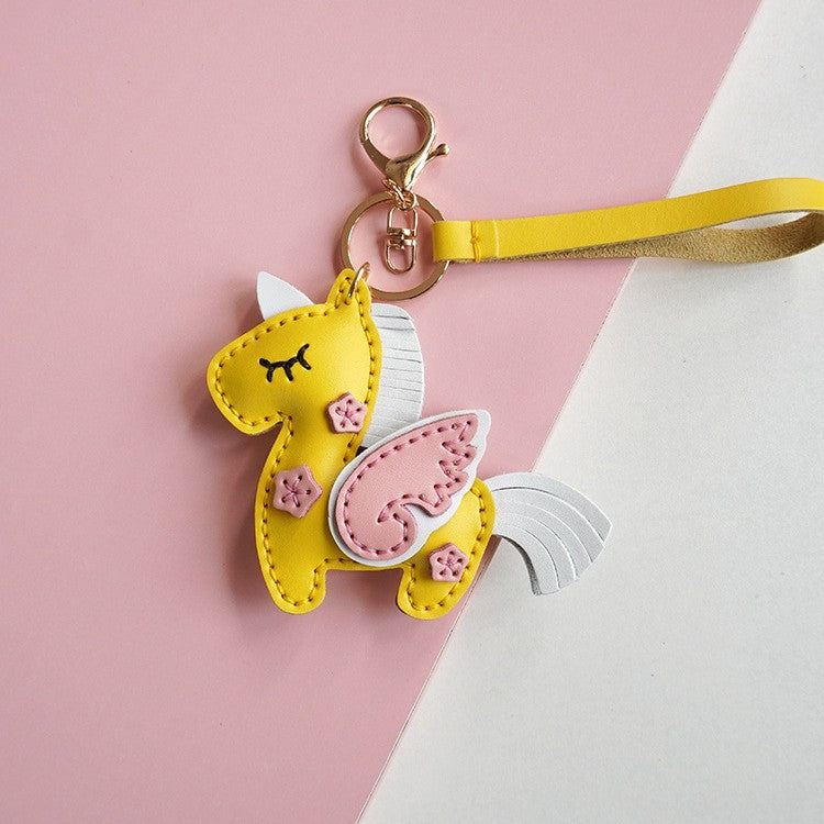 DIY Leather Unicorn Keychain Kit – Handmade Cute Unicorn Charm Craft Set with Video Tutorial