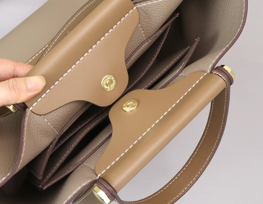 DIY Leather Shoulder Bag Kit – Beginner Large Top-Grain Cowhide Handbag
