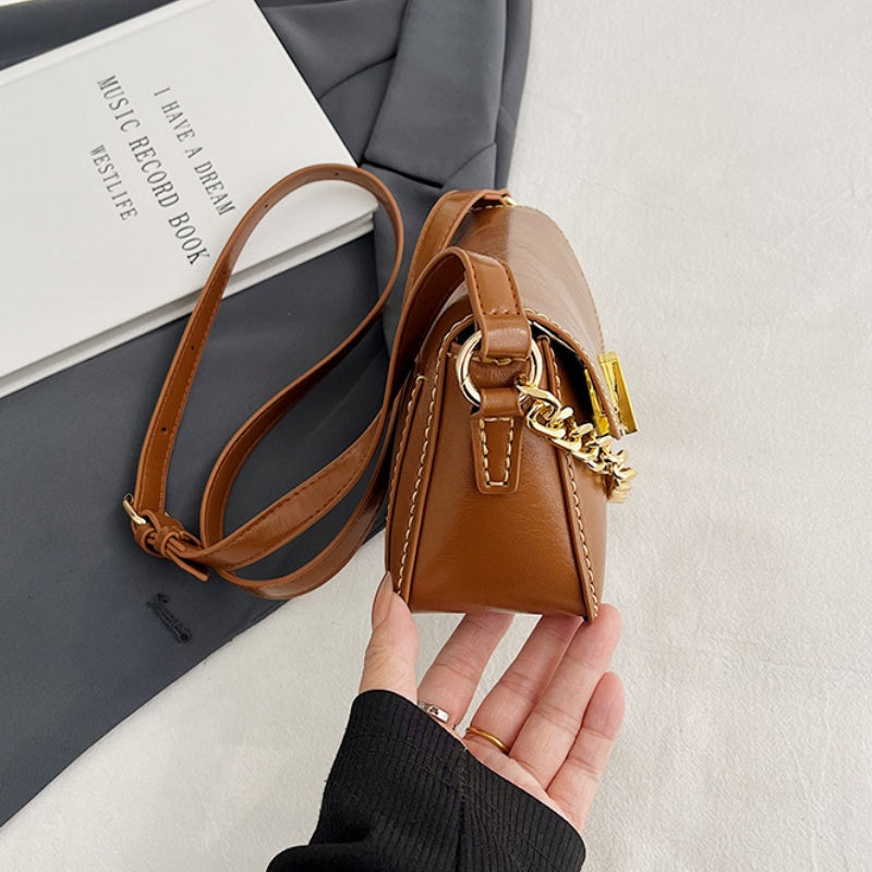 DIY PU Leather Crossbody Bag Kit – Handmade Mini Shoulder Bag Craft Kit for Beginners with Video Tutorial (Top Handle Purse)
