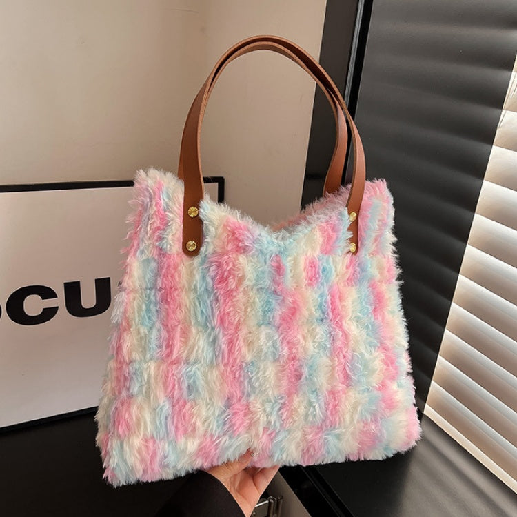 DIY Handmade Tote Bag Kit for Beginners – Pre-Cut Craft Sewing Kit with Video Tutorial, Colorful PU Leather Handbag DIY Set