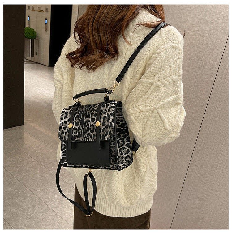 DIY Leopard Print Backpack Kit for Beginners | Handmade PU Leather Mini Backpack Sewing Kit with Video Tutorial