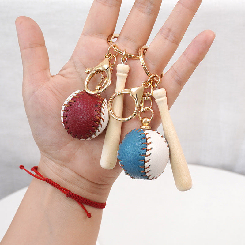 DIY Baseball Keychain Craft Kit | Beginner-Friendly Handmade Leather Gift Set | Pre-Cut Real Cowhide DIY Stitching Kit