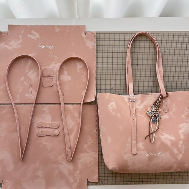 DIY PU Leather Tote Bag Kit for Beginners | Handmade Shoulder Handbag Sewing Craft Set with Video Tutorial