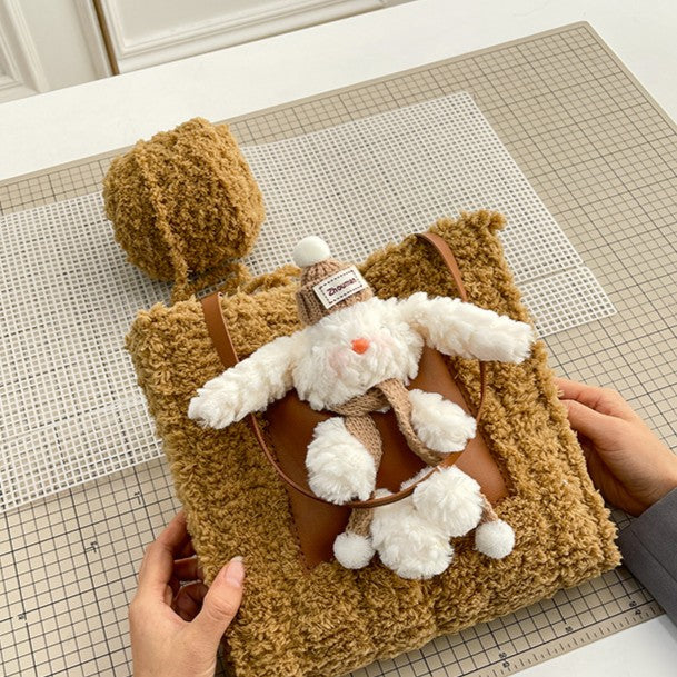 DIY Plush Shoulder Bag Kit for Beginners | Handmade Tote Bag Craft Set with Video Tutorial