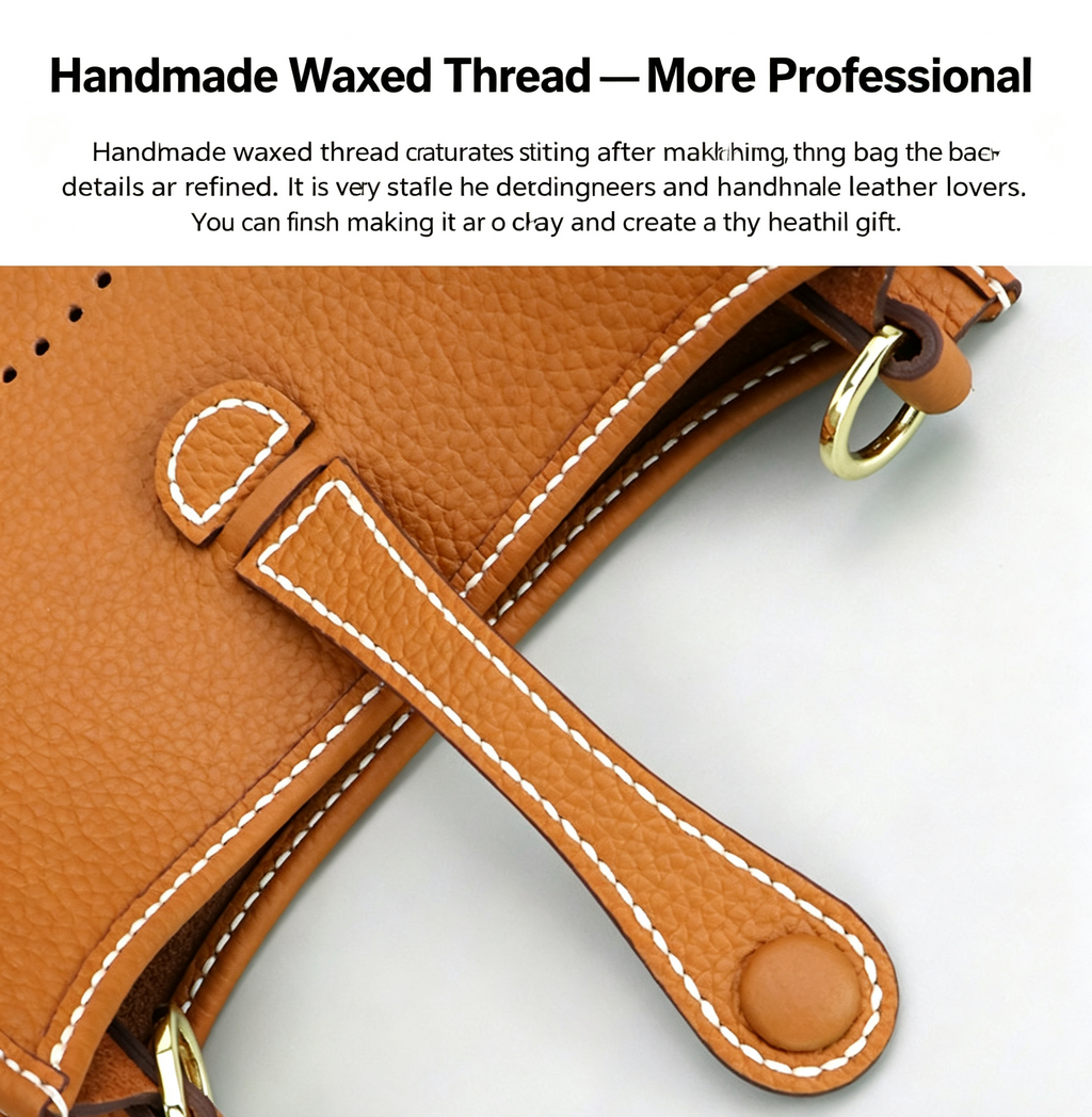 DIY Leather Crossbody Bag Kit for Beginners, Handmade Cowhide Shoulder Bag Sewing Kit, Pre-Cut Leather Craft Kit with Video Tutorial