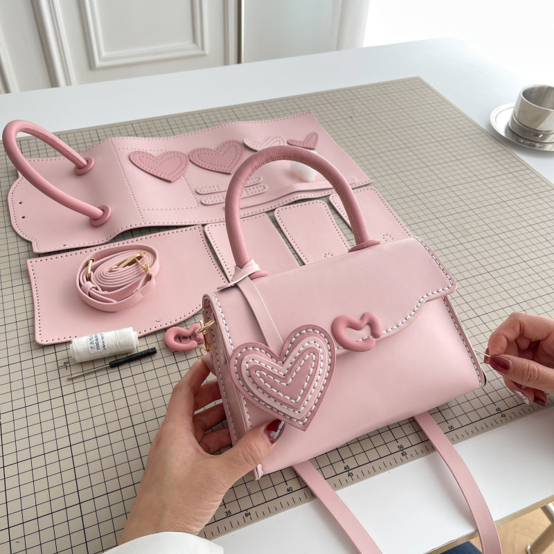 DIY PU Leather Shoulder Bag Kit for Beginners – Handmade Crossbody Purse Craft Set with Video Tutorial
