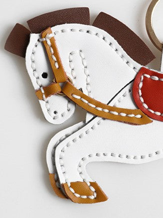 DIY Leather Horse Keychain Kit for Beginners – Handmade Cowhide Bag Charm & Keyring Craft Set with Video Tutorial