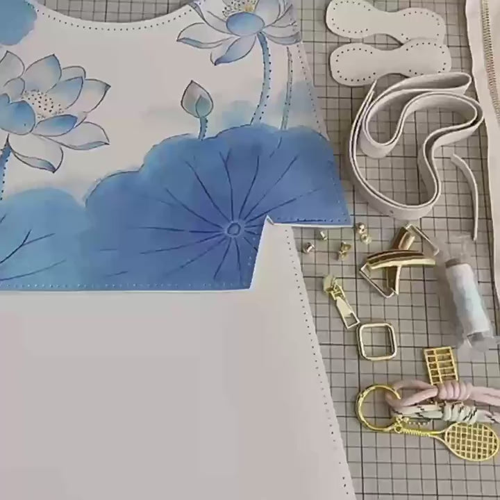 DIY PU Leather Handbag Kit for Beginners | Handmade Crossbody & Shoulder Tote Bag Craft Kit with Video Tutorial