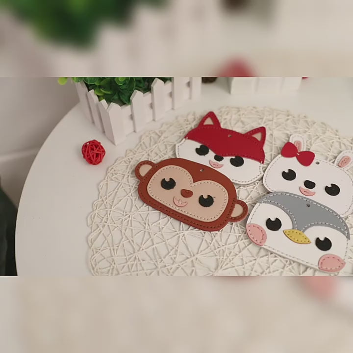 DIY Leather Animal Card Holder Kit | Handmade Cowhide Cute Wallet Craft Set for Beginners with Video Tutorial