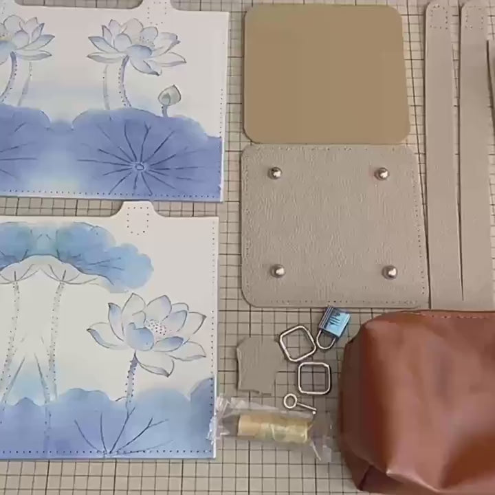 DIY PU Leather Handbag Kit for Beginners | Complete Handmade Tote Bag Sewing Craft Kit with Video Tutorial