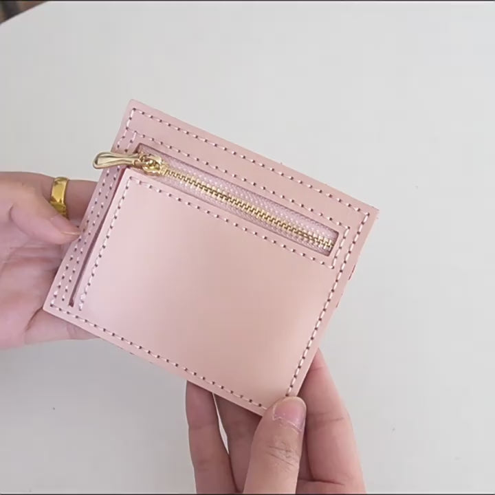 DIY Leather Wallet Kit – Handmade Cowhide Bifold Wallet Craft Set for Beginners with Video Tutorial (Compact Card & Cash Holder)