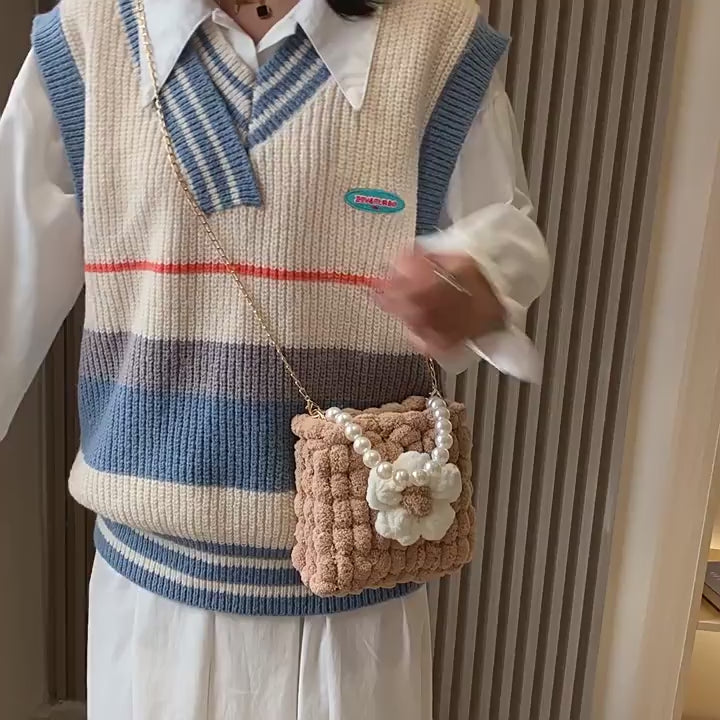 DIY Woven Cotton Shoulder Bag Kit for Beginners – Handmade Crossbody Purse with Video Tutorial