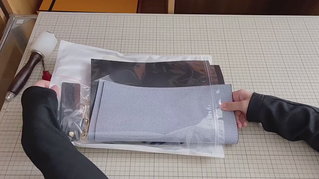 DIY Denim Shoulder & Tote Bag Kit for Beginners – Pre-Cut Sewing Craft Set with Video Tutorial, Handmade Canvas Denim Handbag DIY Kit