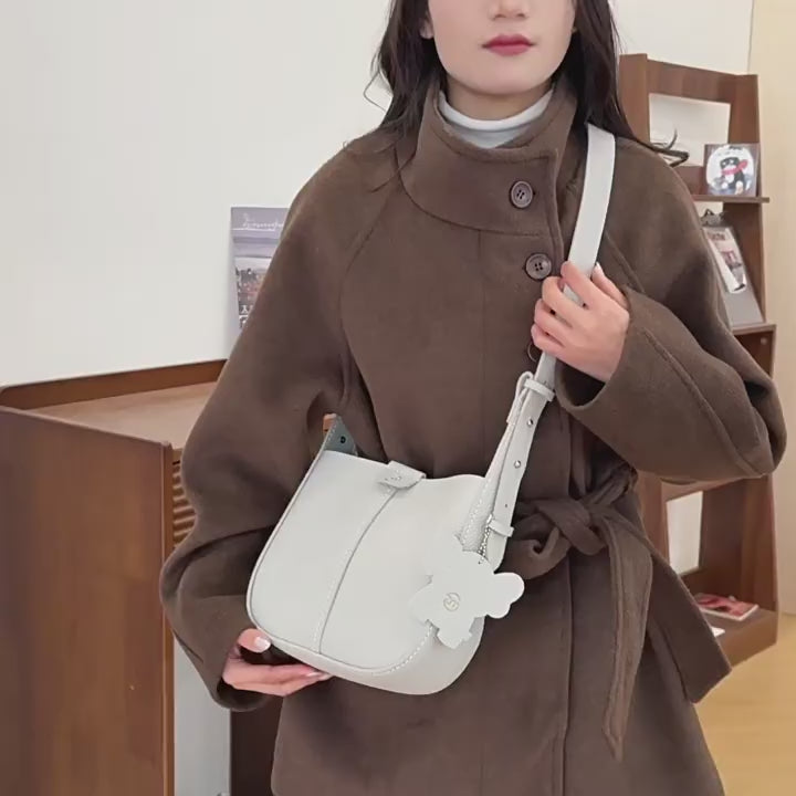 DIY PU Leather Shoulder Bag Kit for Beginners – Handmade Crossbody Purse Sewing Kit with Video Tutorial & Complete Materials