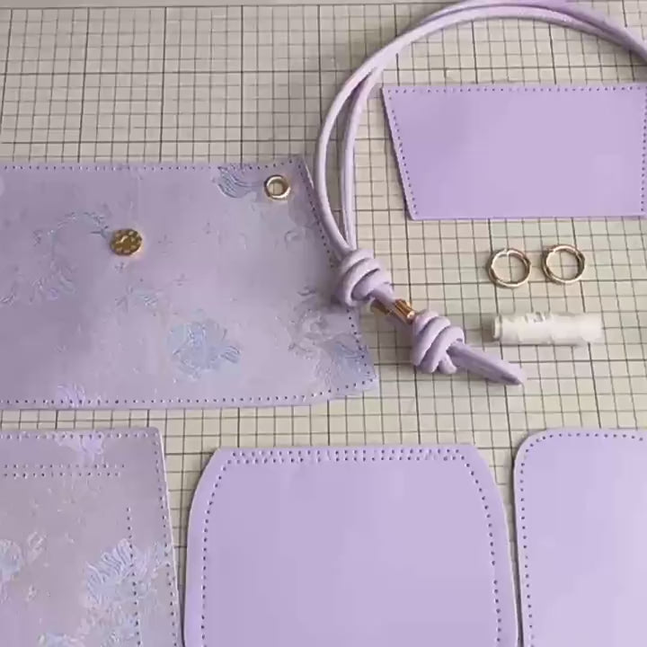 DIY PU Leather Handbag Kit | Beginner-Friendly Crossbody & Handheld Purse Craft Set with Video Tutorial