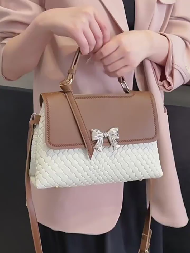 DIY PU Leather Handbag Kit for Beginners – Handmade Shoulder Bag Sewing Set with Video Tutorial, Crossbody Tote Craft Gift